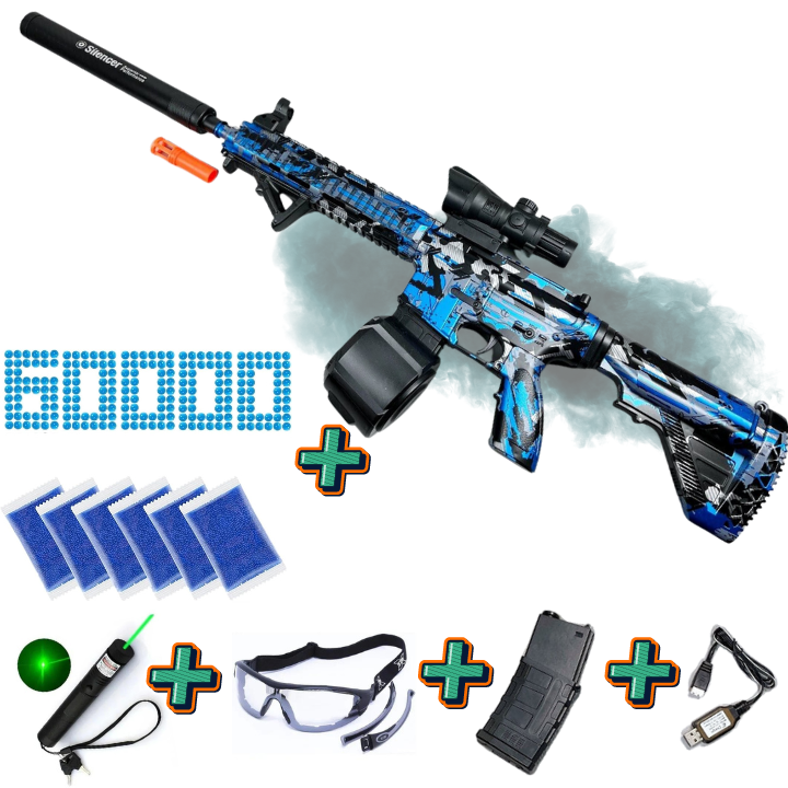 Lançador M416 Gel Blasters - Azul graffiti