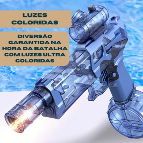 Pistola de Água Elétrica Totalmente Automática com Luz, Recarregável USB, Tiro Contínuo, Jogo de Festa, Barulho, Brinquedo Infantil, Presente Menino, Verão, Diversão