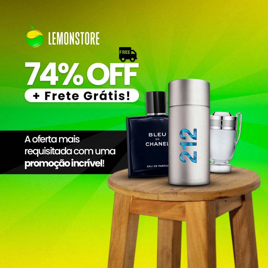 Combo 3 Perfumes Masculinos - Bleu de Chanel, Invictus e 212 Men (100ml) - Oferta Exclusiva