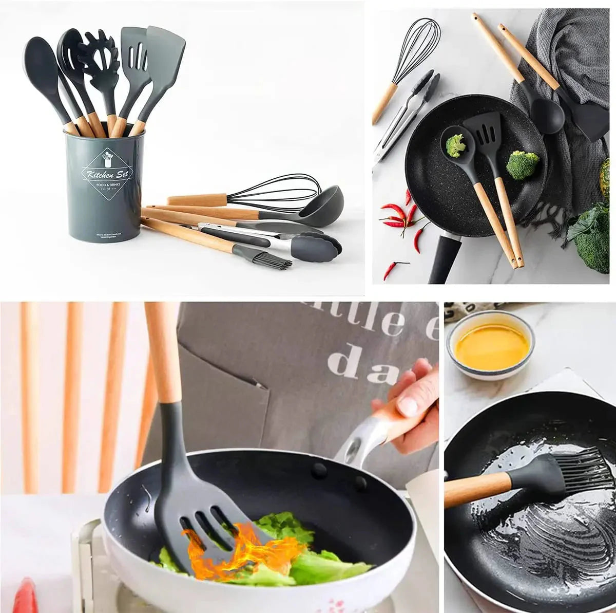 Kit Gourmet de Utensílios de Silicone - 12 Peças